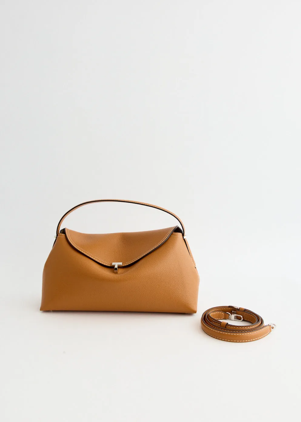 T-Lock Leather Top Handle Bag