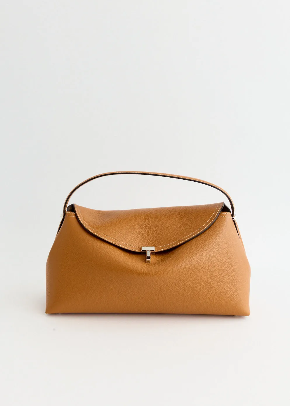 T-Lock Leather Top Handle Bag