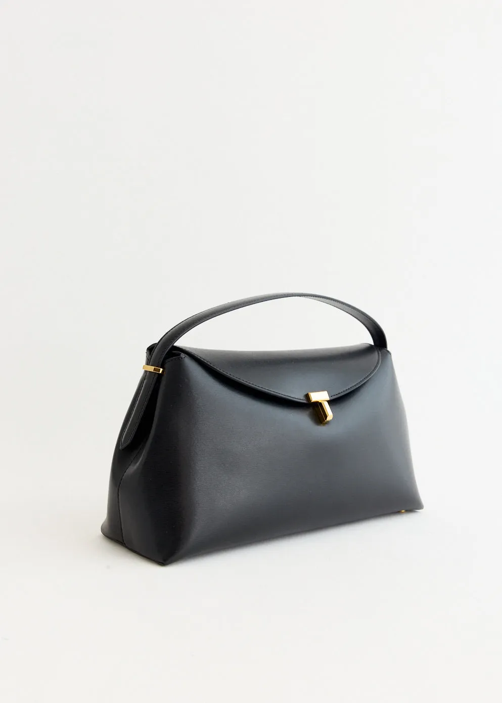 T-Lock Leather Top Handle Bag