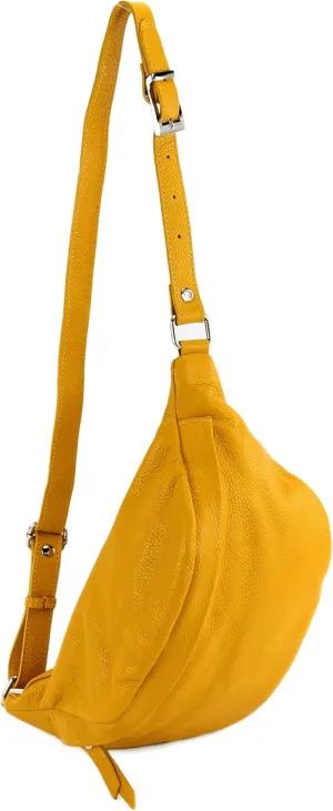 T77 - Italian hip bag, bum bag medium made of soft leather