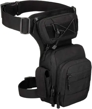 Tactical Drop Leg Bag for Men Women Military Thigh Pouch Outdoor Motorcycle Riding Hiking Waist Fanny Pack Travel Bag, Black