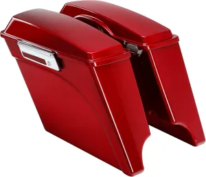 TCMT 5" Extended Hard Saddle Bags W/Lids Fit For Harley Touring Models CVO Road Glide Road King Street Glide Electra Glide Ultra Classic 1994-2013