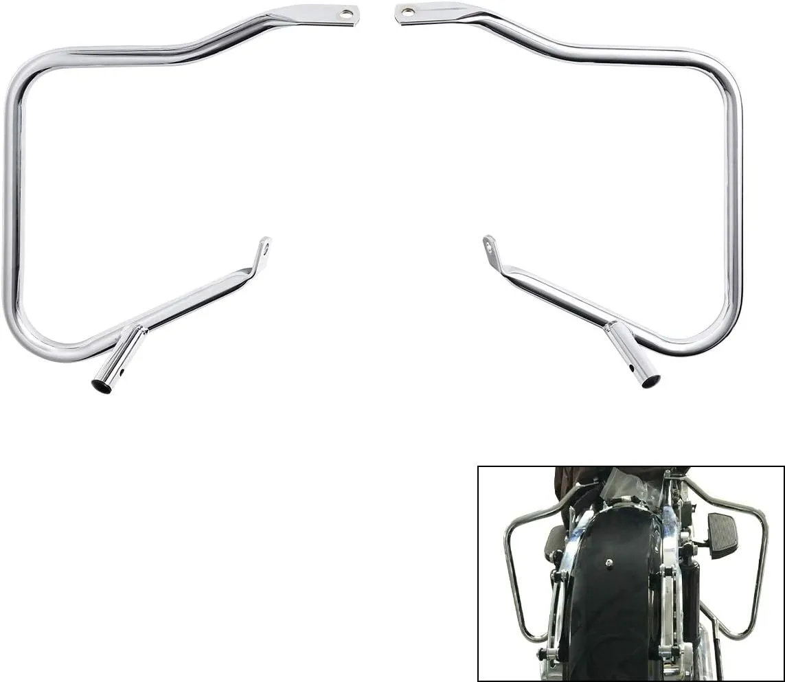 TCT-MOTORPARTS Chrome 7/8" SaddlebagSaddle Bags Guard Bracket For Harley Touring Road King Street Electra Ultra Glide 2014-2024 2023 2022 2021 2020