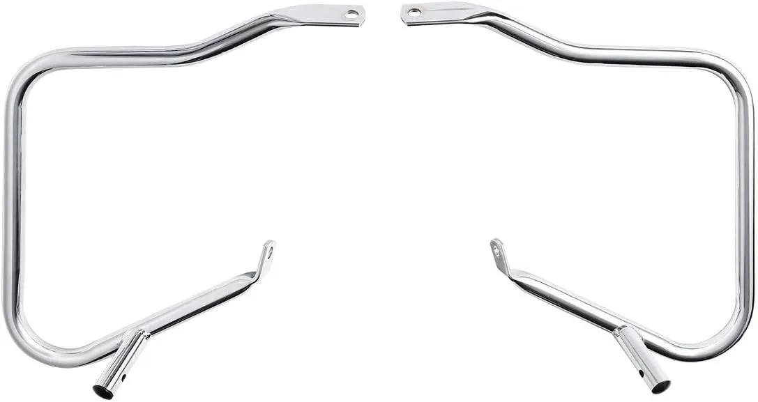 TCT-MOTORPARTS Chrome 7/8" SaddlebagSaddle Bags Guard Bracket For Harley Touring Road King Street Electra Ultra Glide 2014-2024 2023 2022 2021 2020