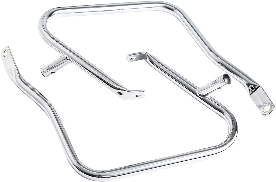 TCT-MOTORPARTS Chrome 7/8" SaddlebagSaddle Bags Guard Bracket For Harley Touring Road King Street Electra Ultra Glide 2014-2024 2023 2022 2021 2020