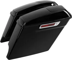 TCT-MOTORPARTS Vivid Black 5'' Stretched Saddlebag Hard Saddle Bags w/ 6x9'' Speaker Lids Fit For Harley Touring Models Street Road Glide Road King Electra Glide 2014-later
