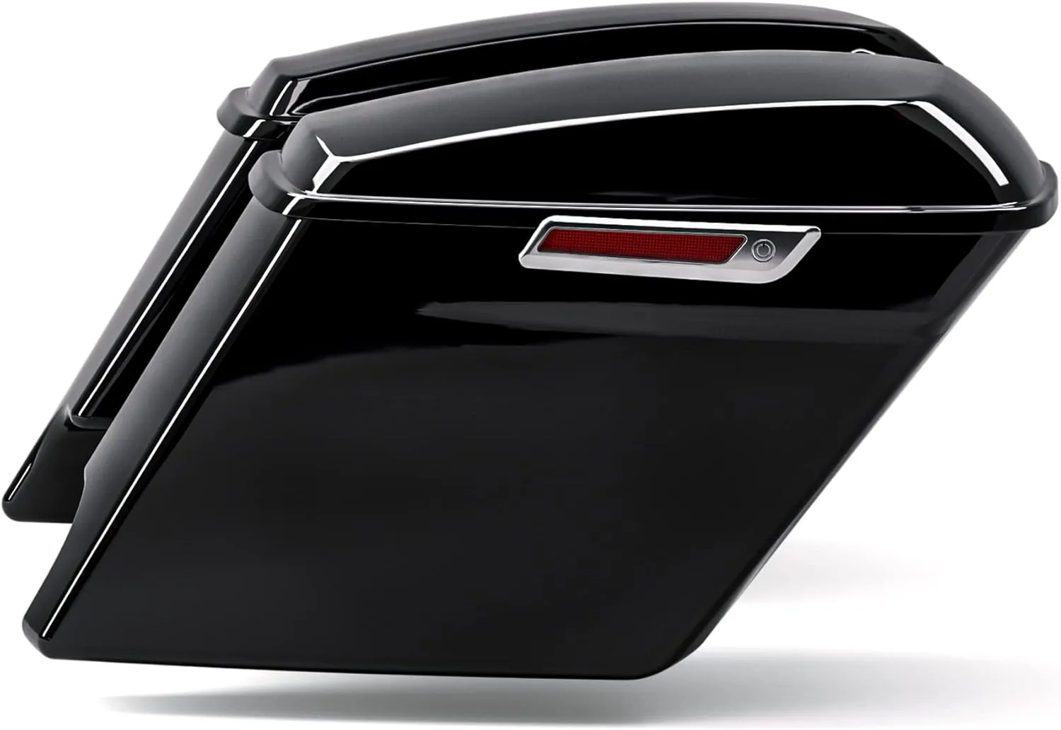 TCT-MOTORPARTS Vivid Black 5" Stretched Saddlebags Extended Hard Saddle Bags w/Chrome Latches Fit For Touring Models Road King Glide Electra Street Glide CVO Ultra Classic 2014-2024
