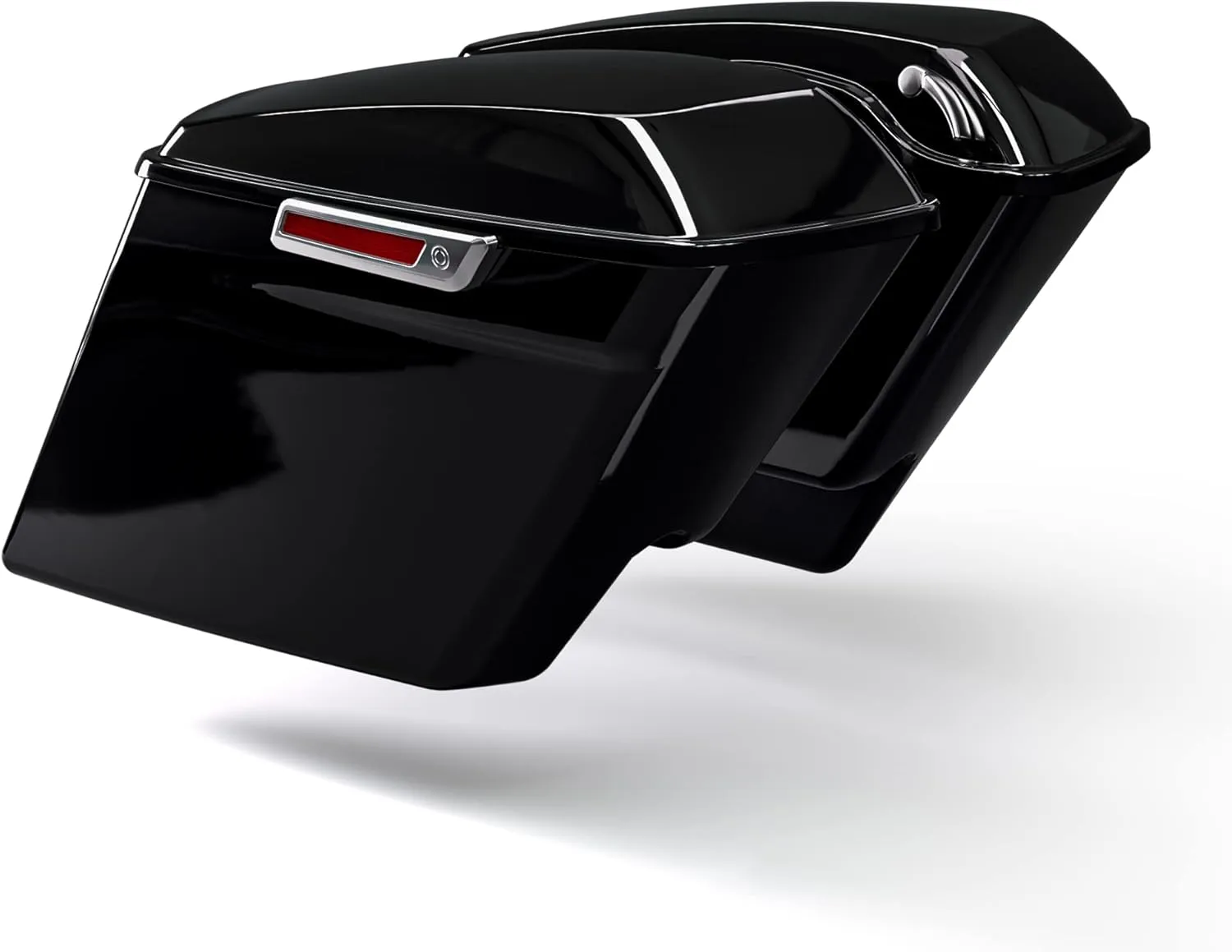 TCT-MOTORPARTS Vivid Black 5" Stretched Saddlebags Extended Hard Saddle Bags w/Chrome Latches Fit For Touring Models Road King Glide Electra Street Glide CVO Ultra Classic 2014-2024