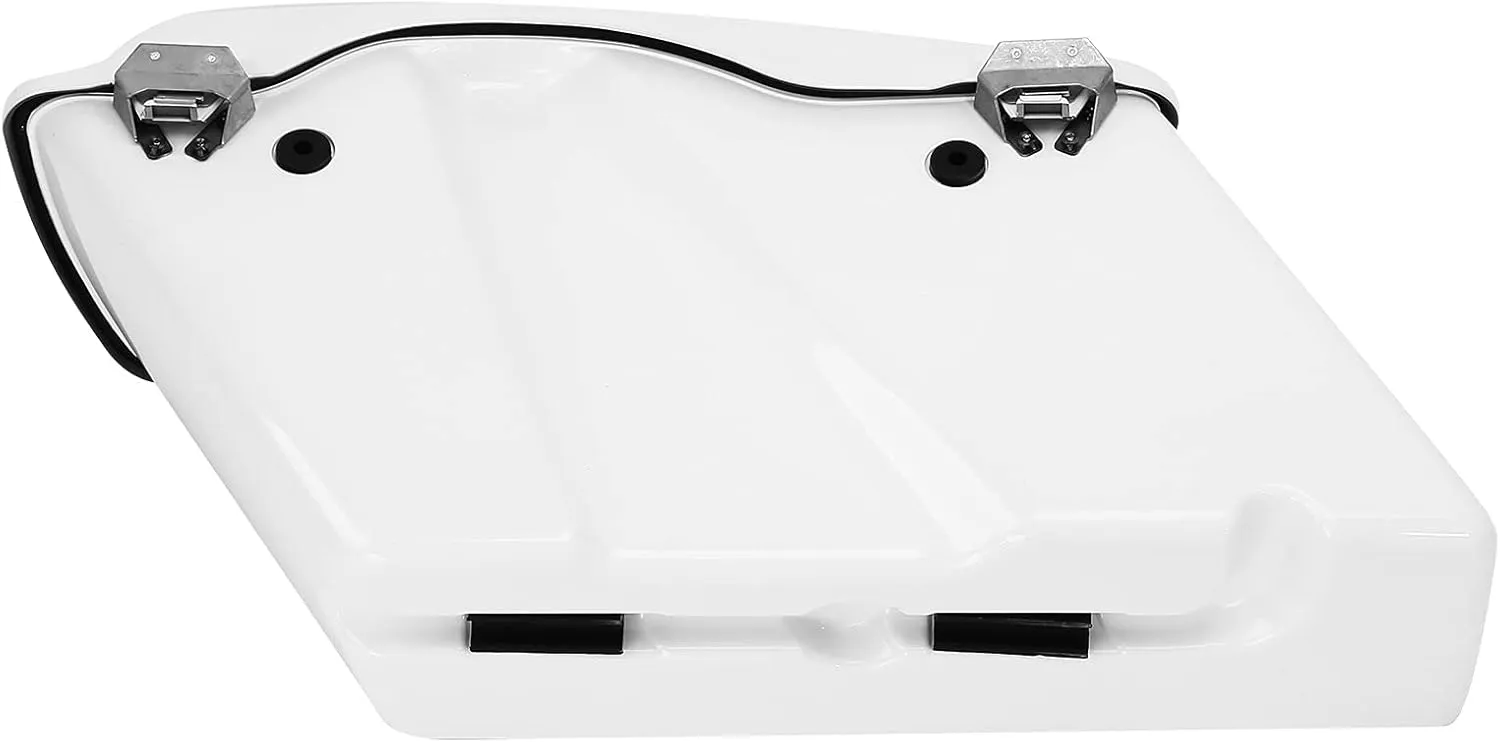 TCT-MOTORPARTS White Hard Saddle bags Saddlebag Trunk W/Latch Keys Fits For Harley Touring Road Glide Road King Street Glide Electra Glide 1994-2013