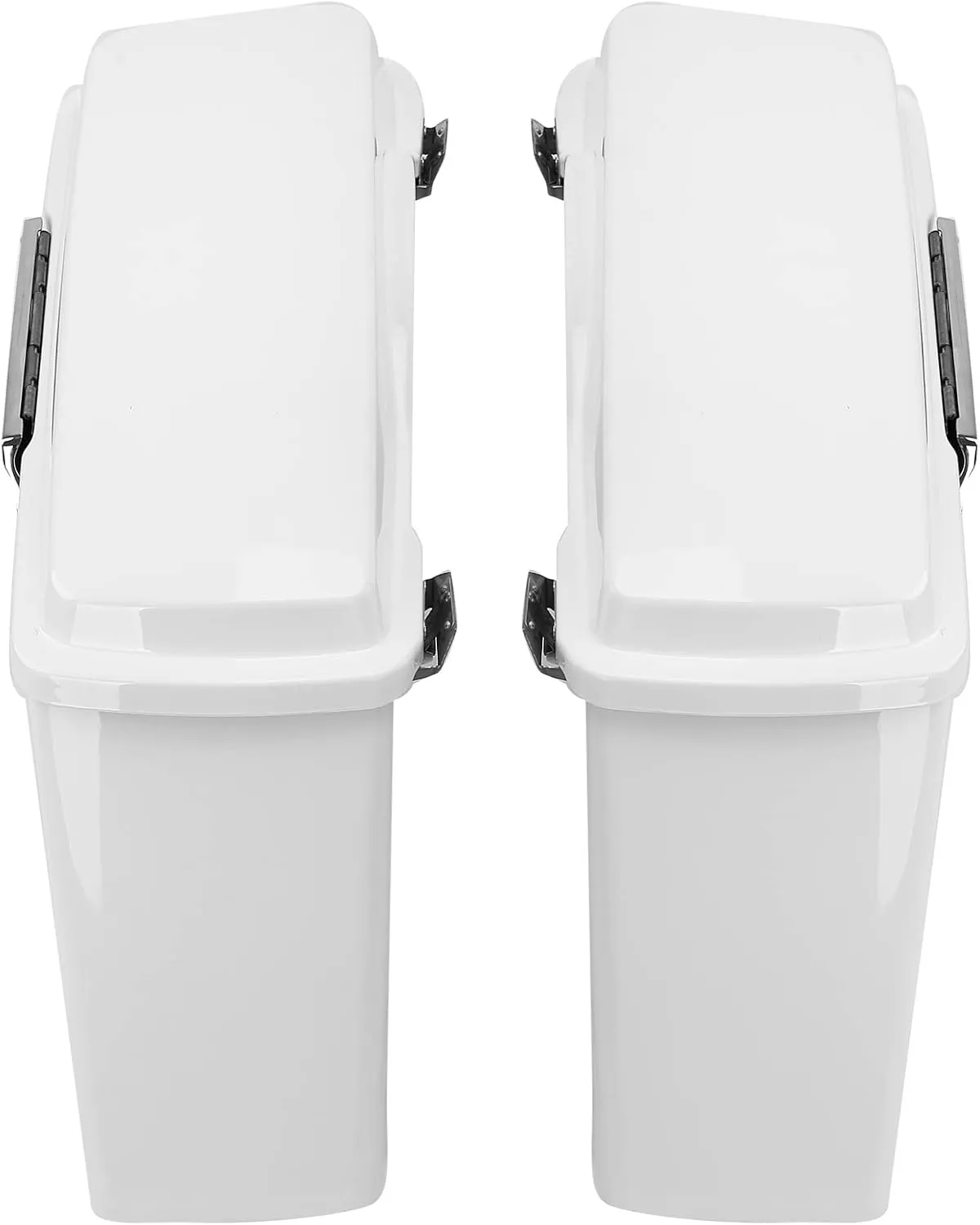 TCT-MOTORPARTS White Hard Saddle bags Saddlebag Trunk W/Latch Keys Fits For Harley Touring Road Glide Road King Street Glide Electra Glide 1994-2013