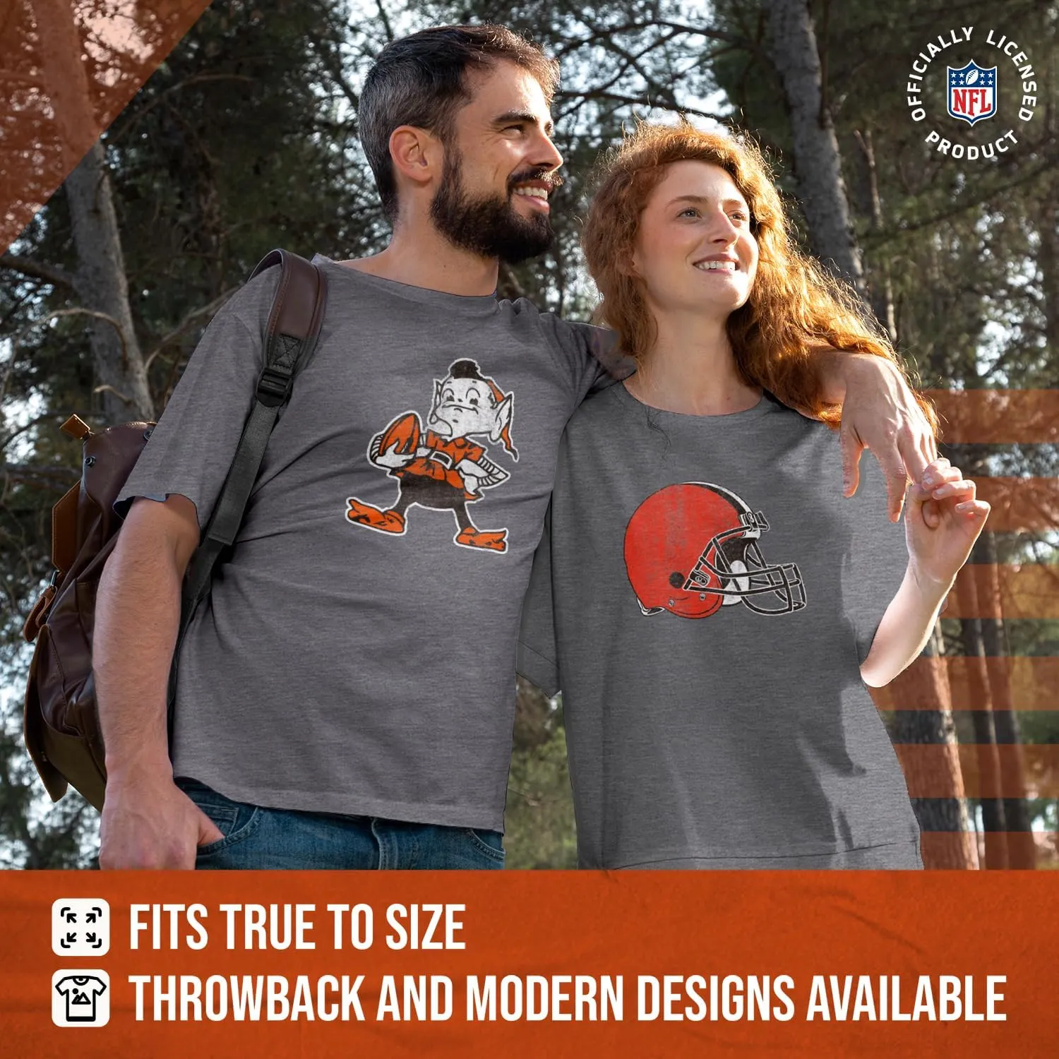Team Fan Apparel NFL Modern Throwback T-Shirt - Cotton & Polyester Short Sleeve Adult Sports Tee