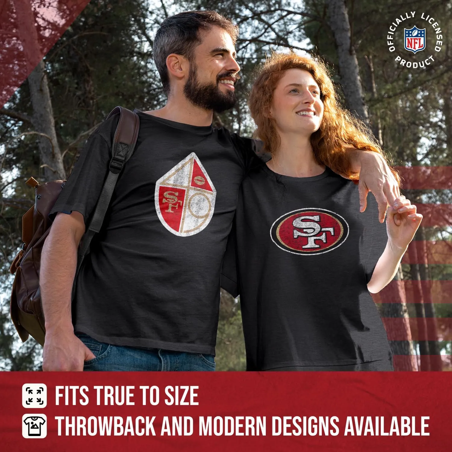 Team Fan Apparel NFL Modern Throwback T-Shirt - Cotton & Polyester Short Sleeve Adult Sports Tee