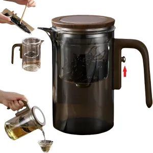 Teapot, Creative Magic Automatic Teapot, Detachable Loose Tea Glass Infuser -20 oz (approx. 600 ml)(Gray)