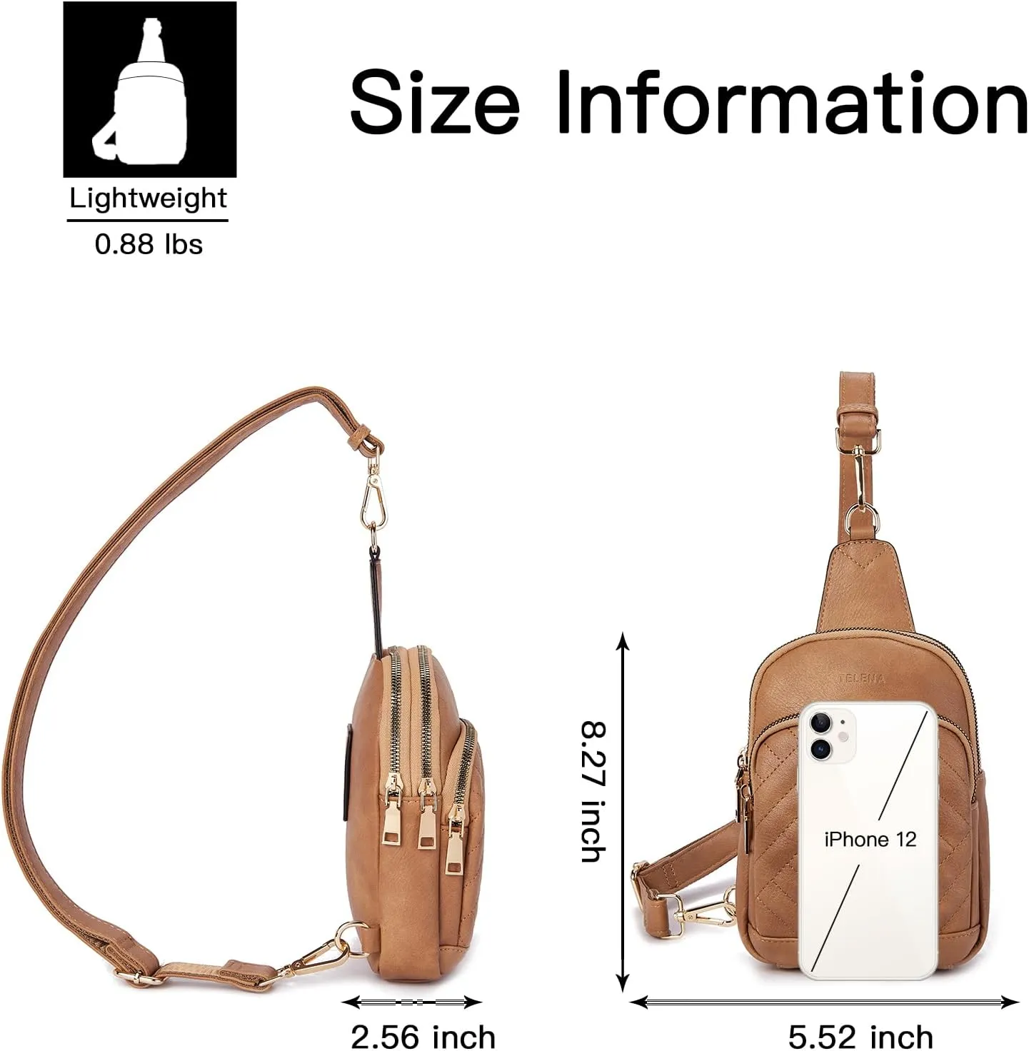 Telena Sling Bag for Women Crossbody Bags Fanny Packs for Women Cross Body Waist Pack with Detachable Strap