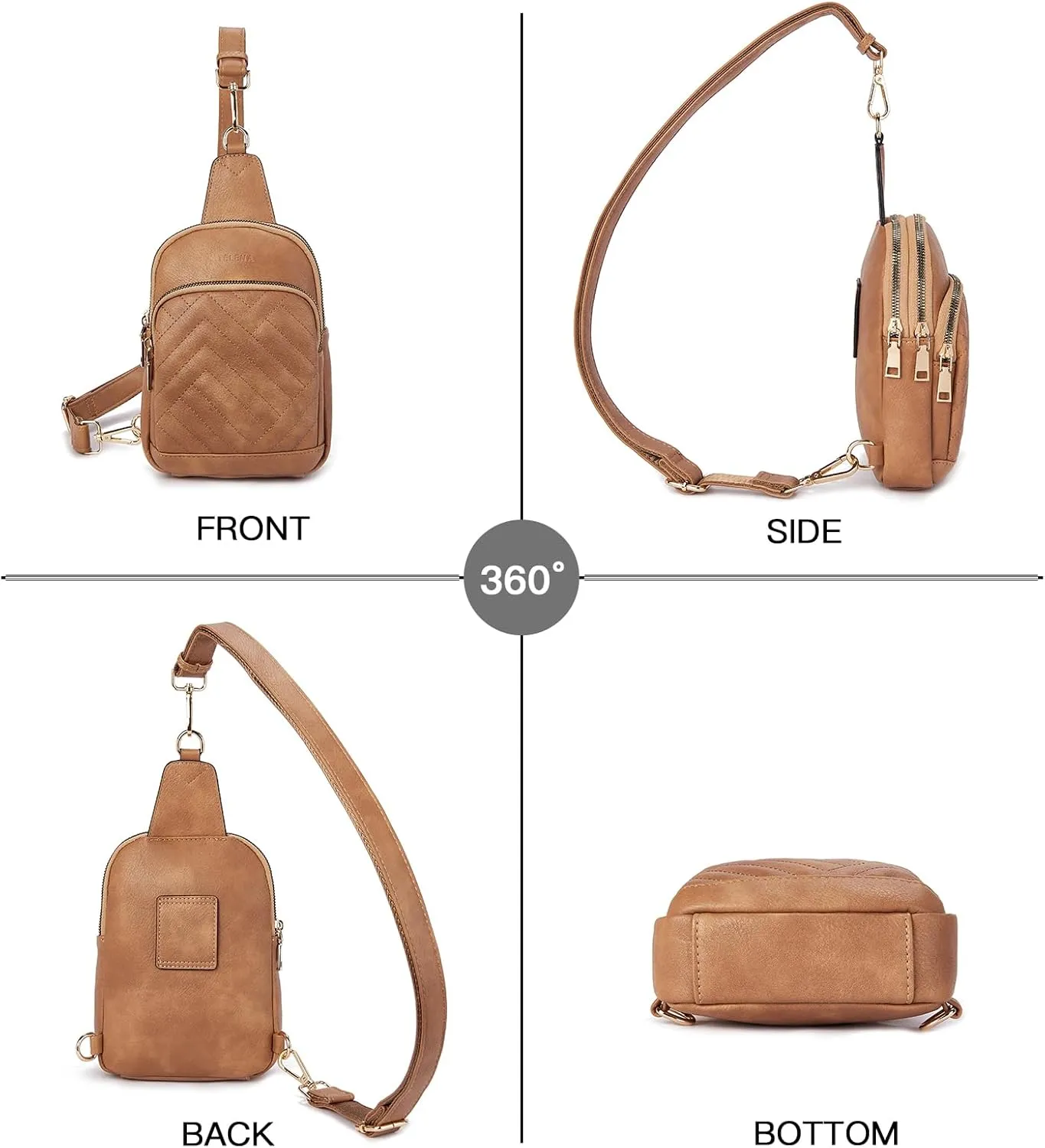 Telena Sling Bag for Women Crossbody Bags Fanny Packs for Women Cross Body Waist Pack with Detachable Strap