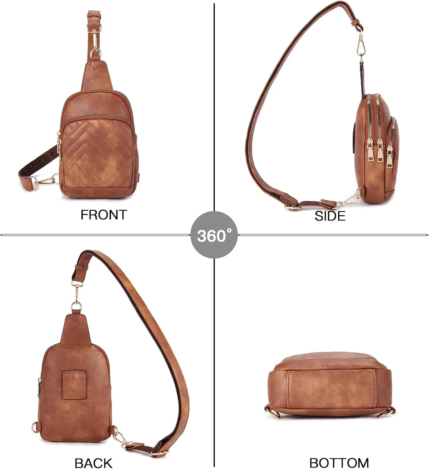 Telena Sling Bag for Women Crossbody Bags Fanny Packs for Women Cross Body Waist Pack with Detachable Strap