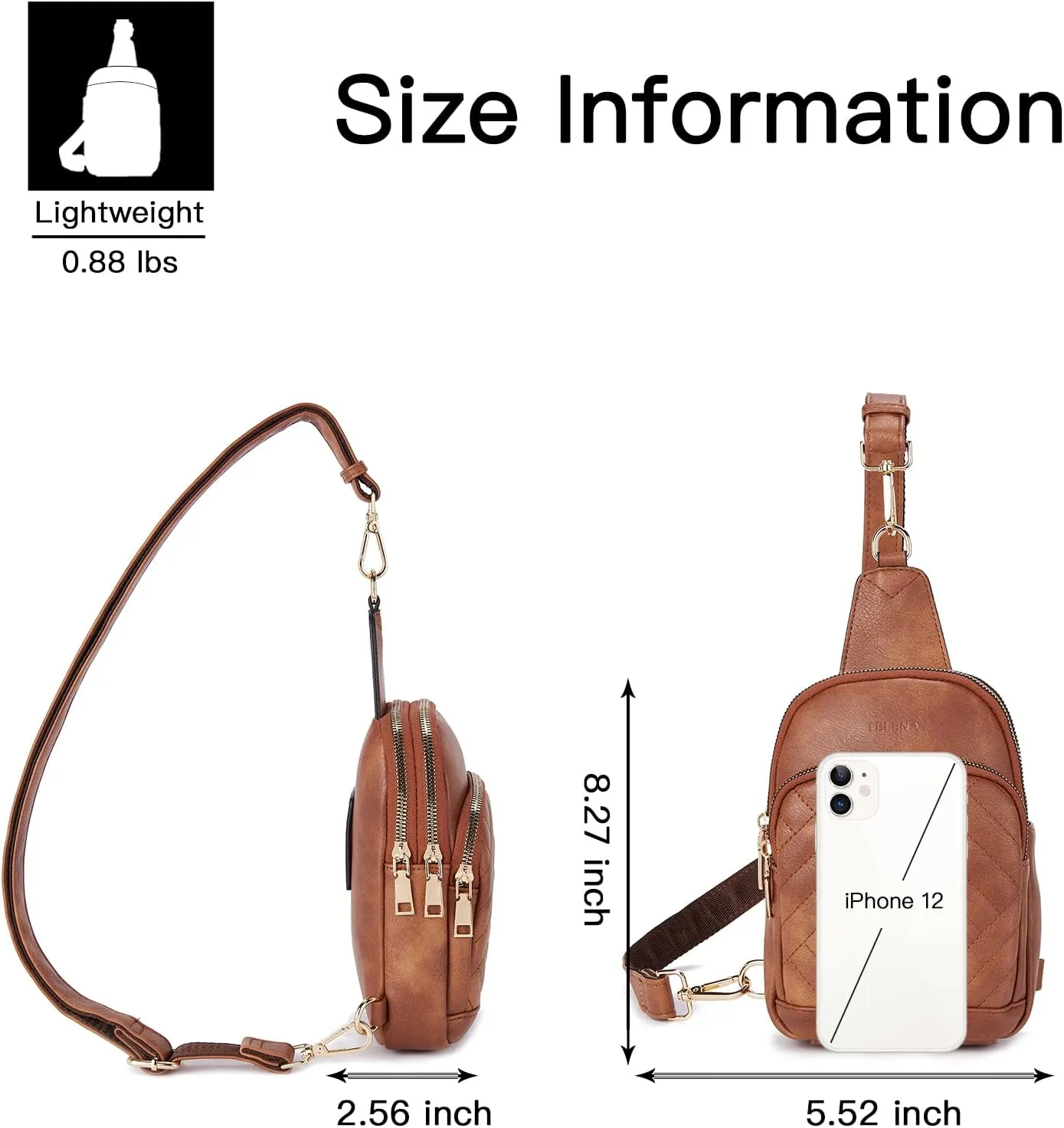 Telena Sling Bag for Women Crossbody Bags Fanny Packs for Women Cross Body Waist Pack with Detachable Strap