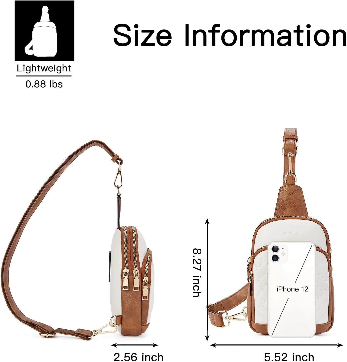 Telena Sling Bag for Women Crossbody Bags Fanny Packs for Women Cross Body Waist Pack with Detachable Strap