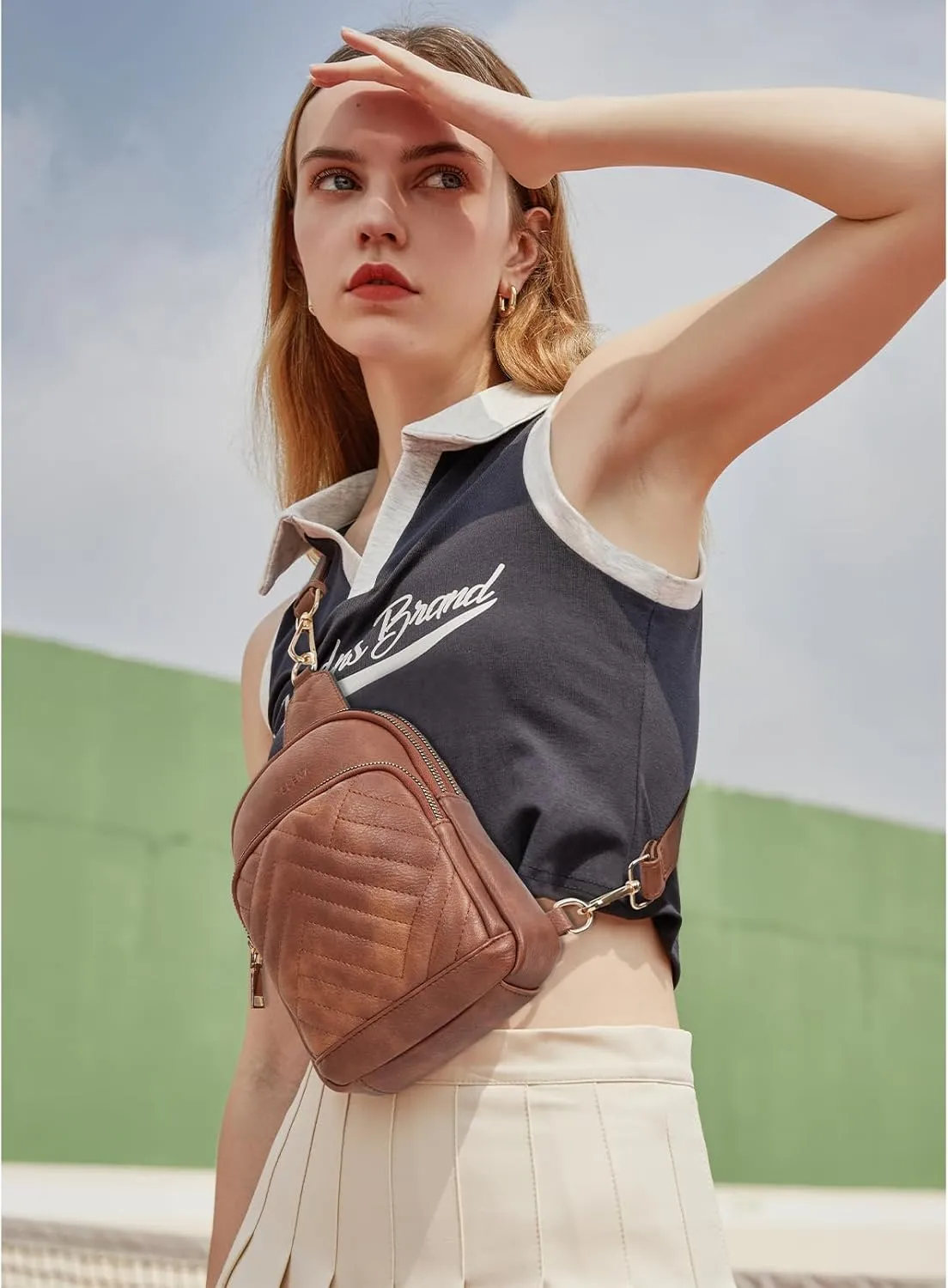 Telena Sling Bag for Women Crossbody Bags Fanny Packs for Women Cross Body Waist Pack with Detachable Strap