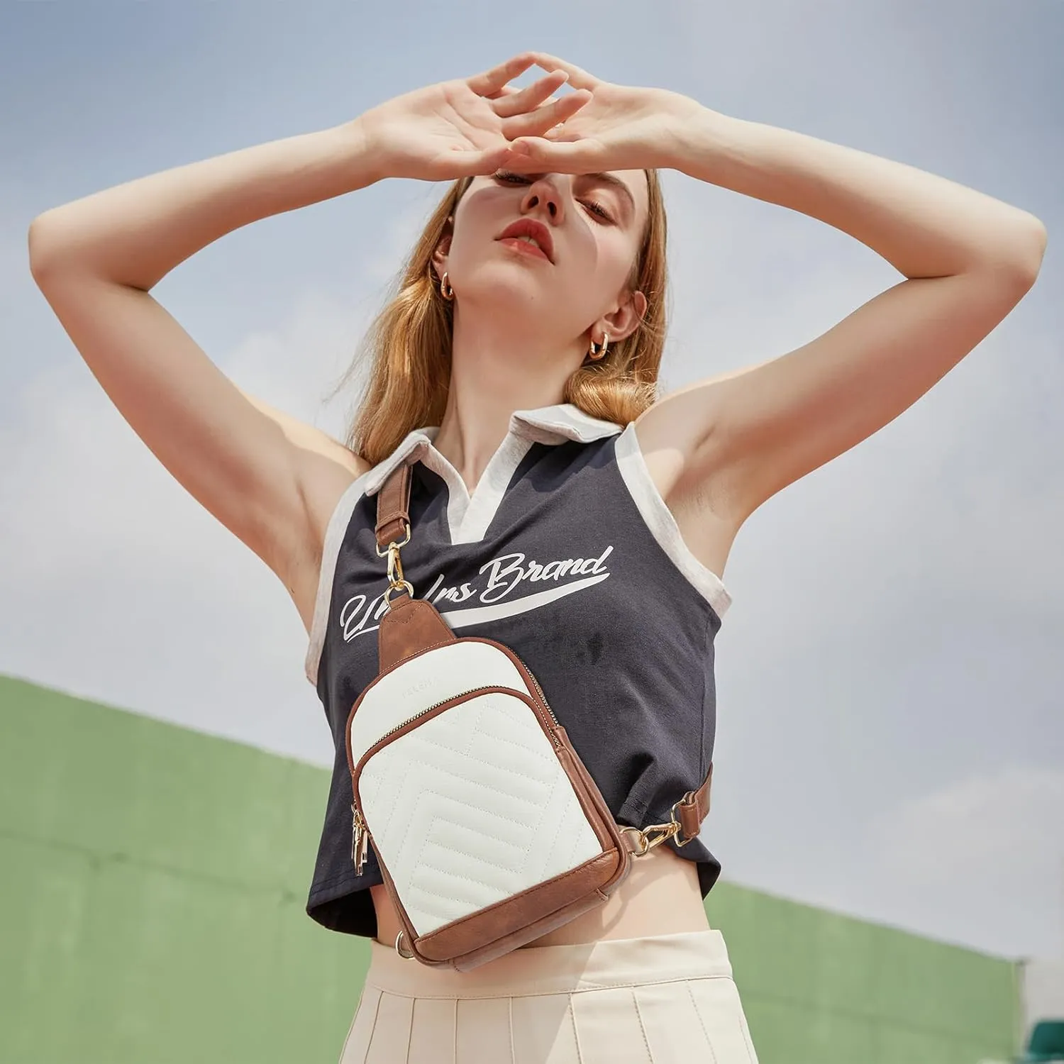 Telena Sling Bag for Women Crossbody Bags Fanny Packs for Women Cross Body Waist Pack with Detachable Strap