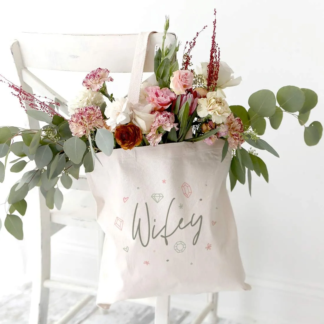 The Cotton & Canvas Co. Modern Wedding, Beach, Shopping and Travel Reusable Shoulder Tote and Handbag