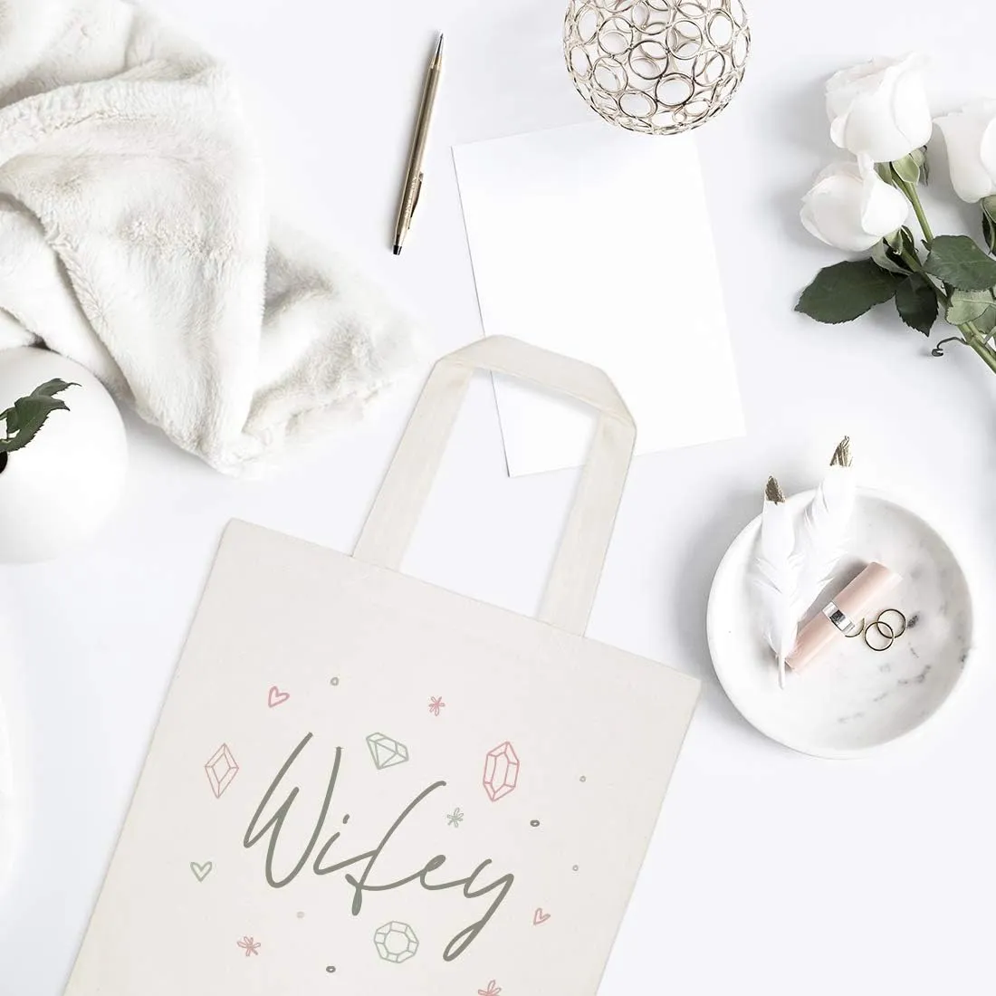 The Cotton & Canvas Co. Modern Wedding, Beach, Shopping and Travel Reusable Shoulder Tote and Handbag