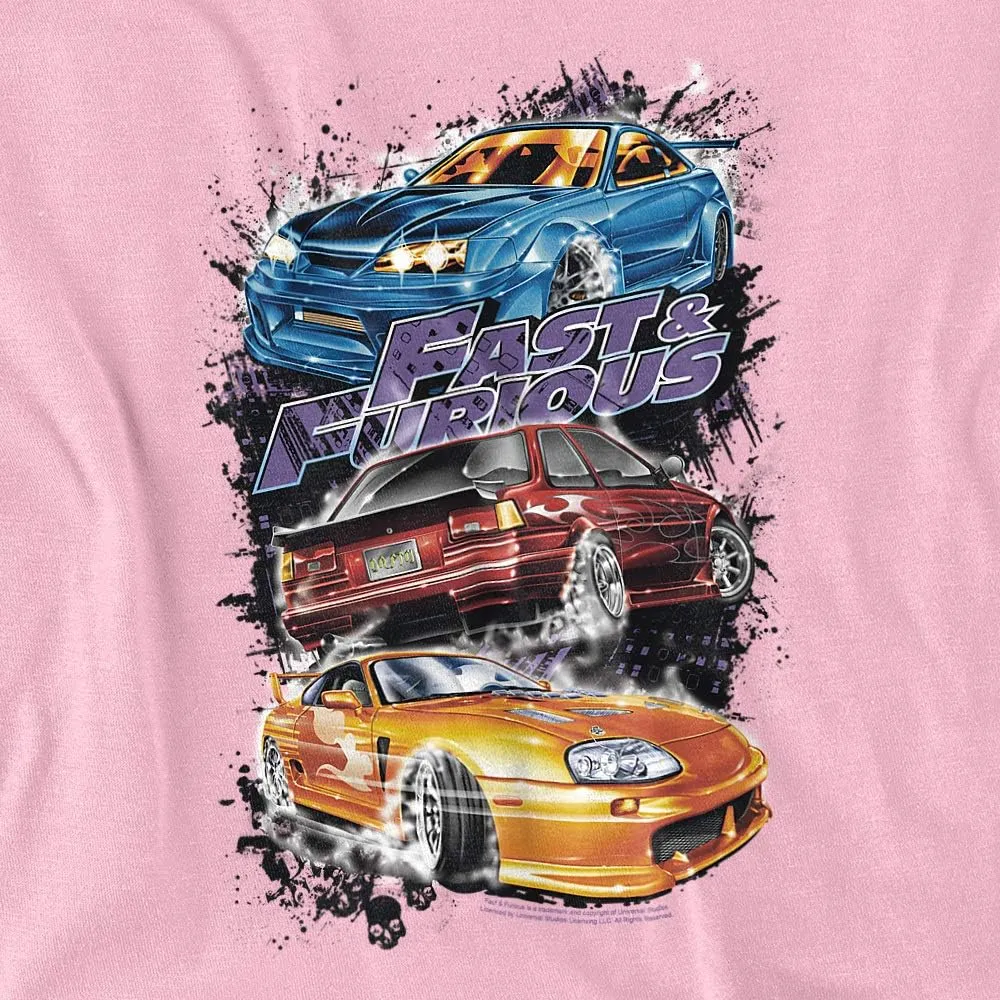 The Fast and The Furious Smokin Street Cars Unisex Adult T Shirt