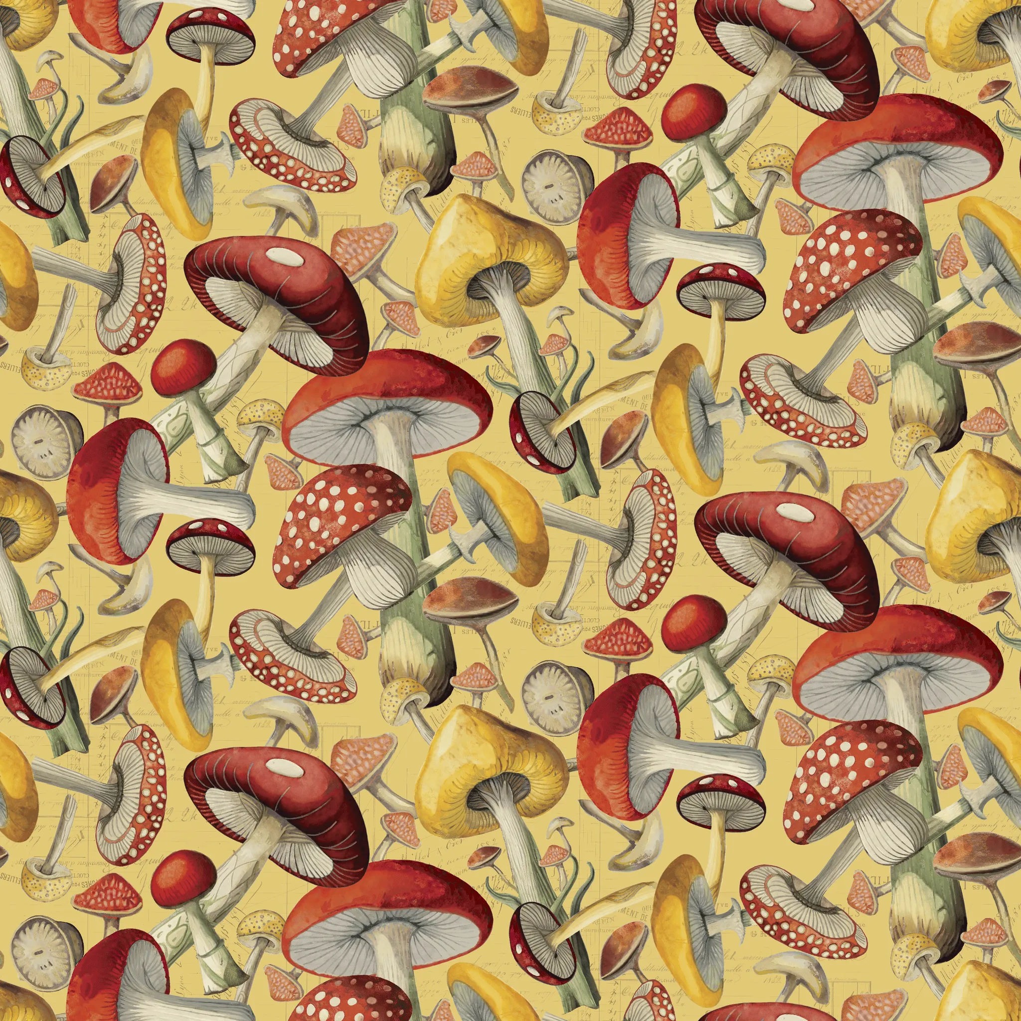 Tim Coffey - Woodland Whimsy - Vintage Mushroom Fabric