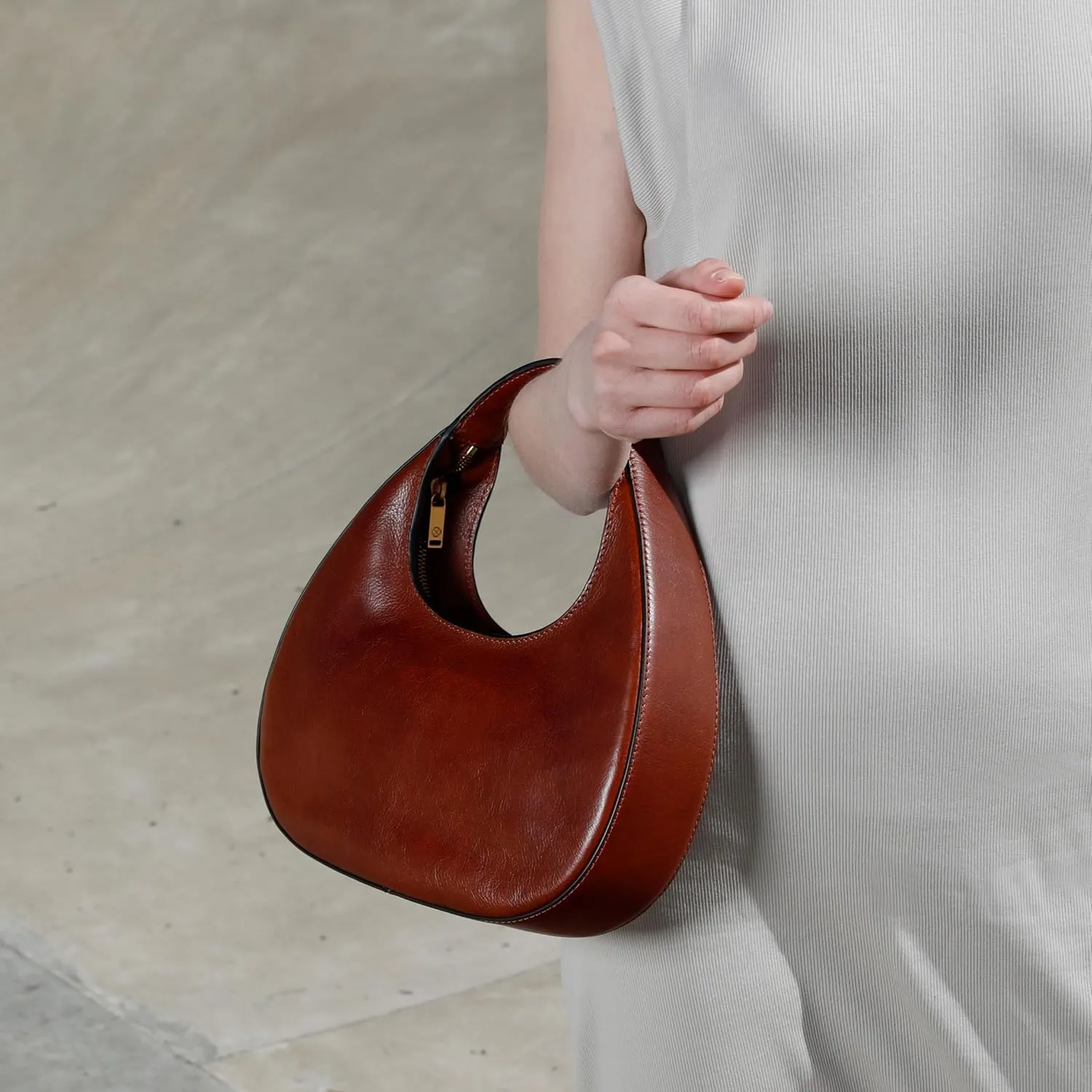 Time Resistance Leather Handbag - Full Grain Leather Purse for Women - Top Handle Bag - Tote Bag