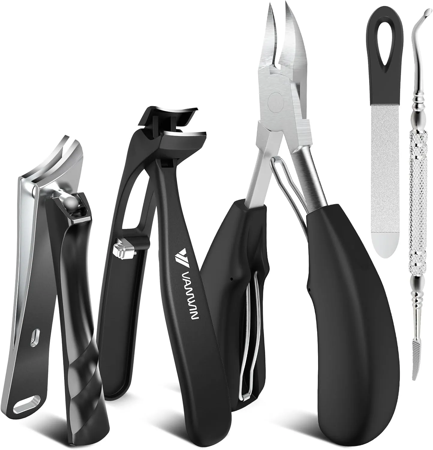 Toenail Clippers for Thick Toenails for Seniors, Angled Head Large Toe Nail Clippers for Thick Nails for Men, Heavy Duty Ingrown Toenail Clippers with Wide Jaw, Sharp Slanted Nail Cutter Black