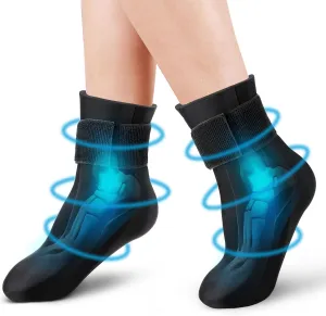 Tolaccea Ankle Foot Ice Pack Wrap for Injuries, Reusable Gel Cold Therapy Sock with Hot & Cold Therapy, Instant Pain Relief for Achilles Tendonitis, Plantar Fasciitis, Foot Heel (Large (Pack of 2))