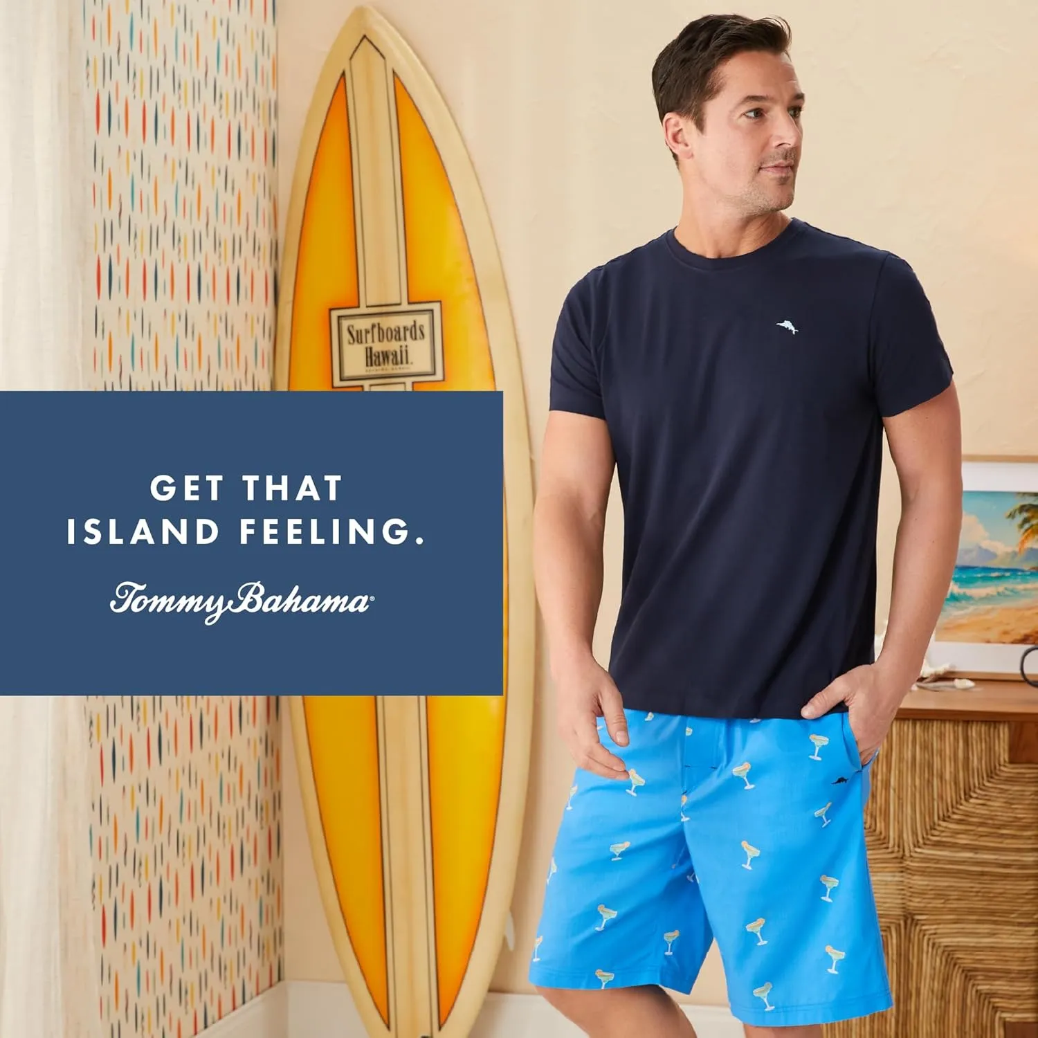 Tommy Bahama - Men's Essential Printed Lounge Short, Woven Pajama Shorts for Sleep or Lounge