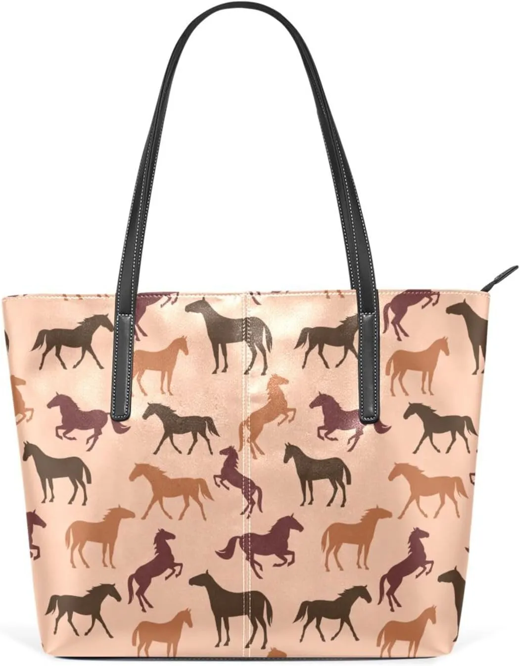 Top Handle Bag for Women Horse Silhouette Wild Shoulder Bag Gym Tote Travel Shopping Satchel Vegan Leather Lady Purse Weekender Handbag
