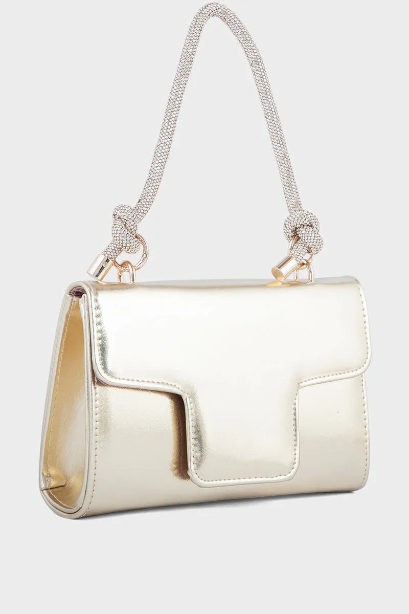 Top Handle Hand Bags BH0036-Golden