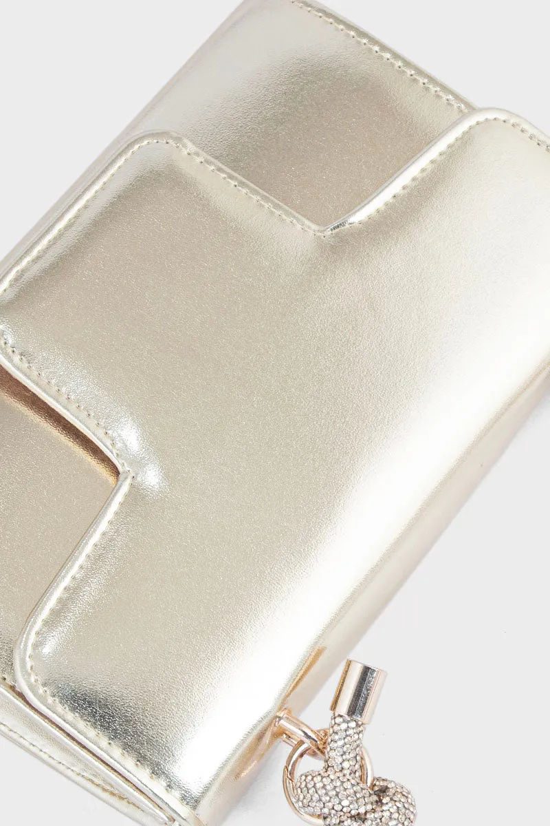 Top Handle Hand Bags BH0036-Golden