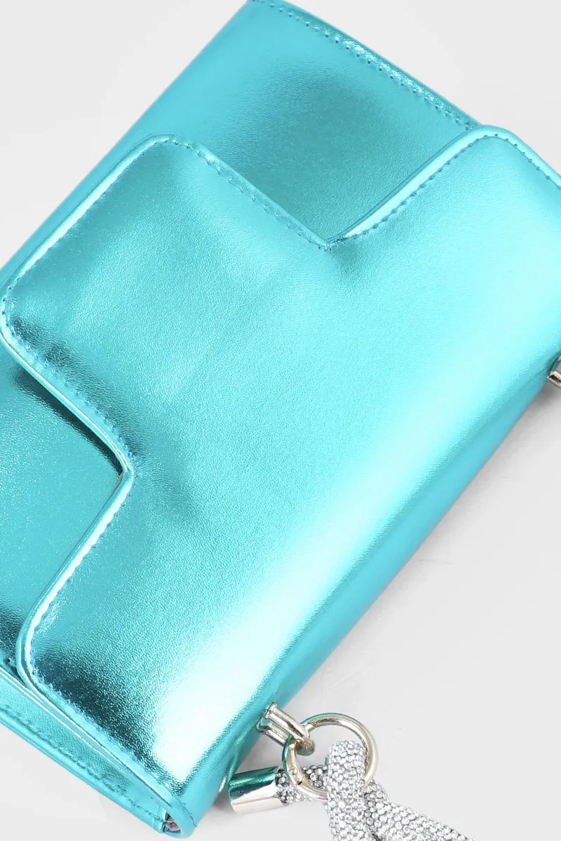 Top Handle Hand Bags BH0036-Teal Blue
