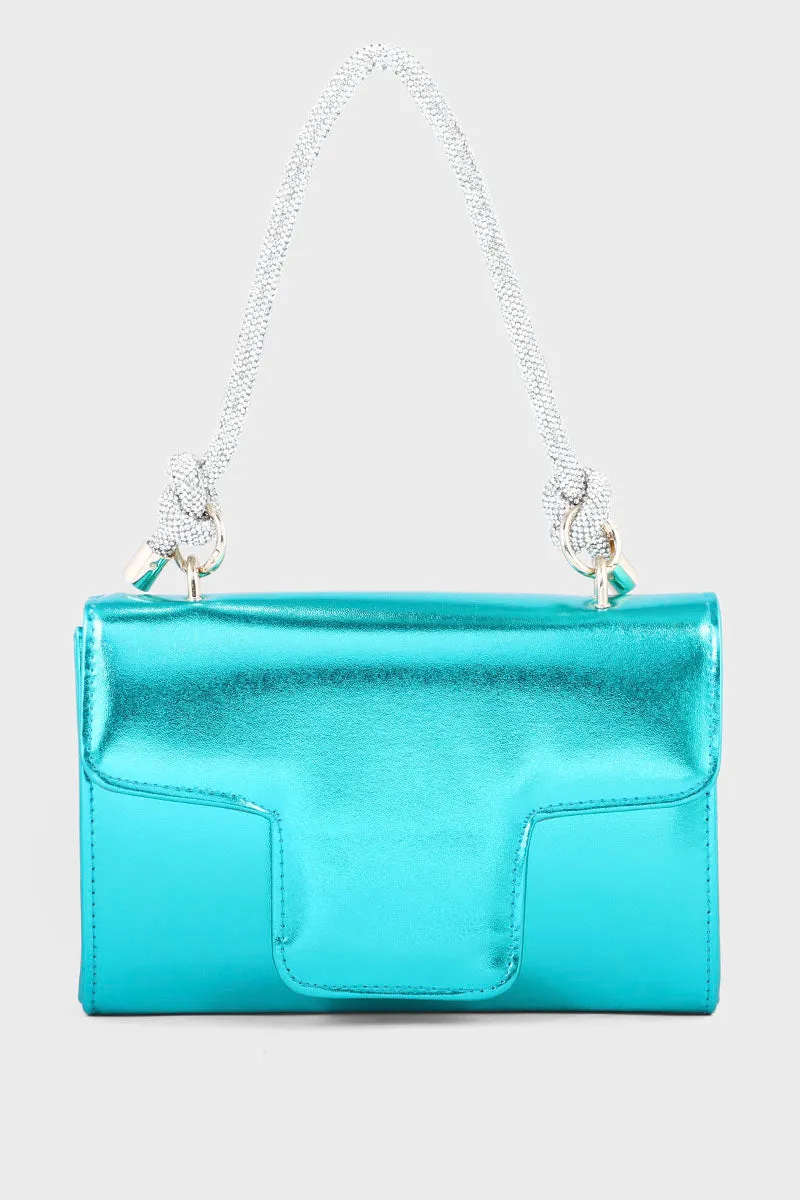 Top Handle Hand Bags BH0036-Teal Blue