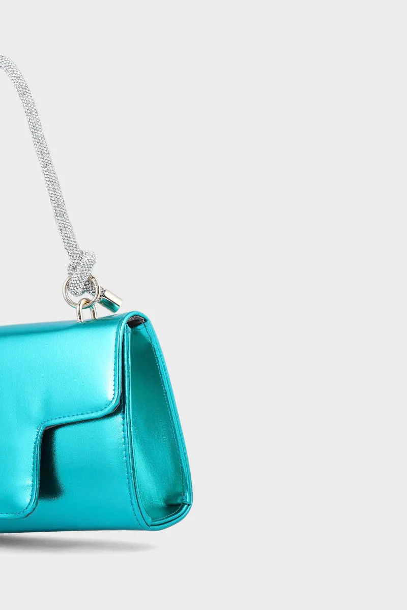 Top Handle Hand Bags BH0036-Teal Blue