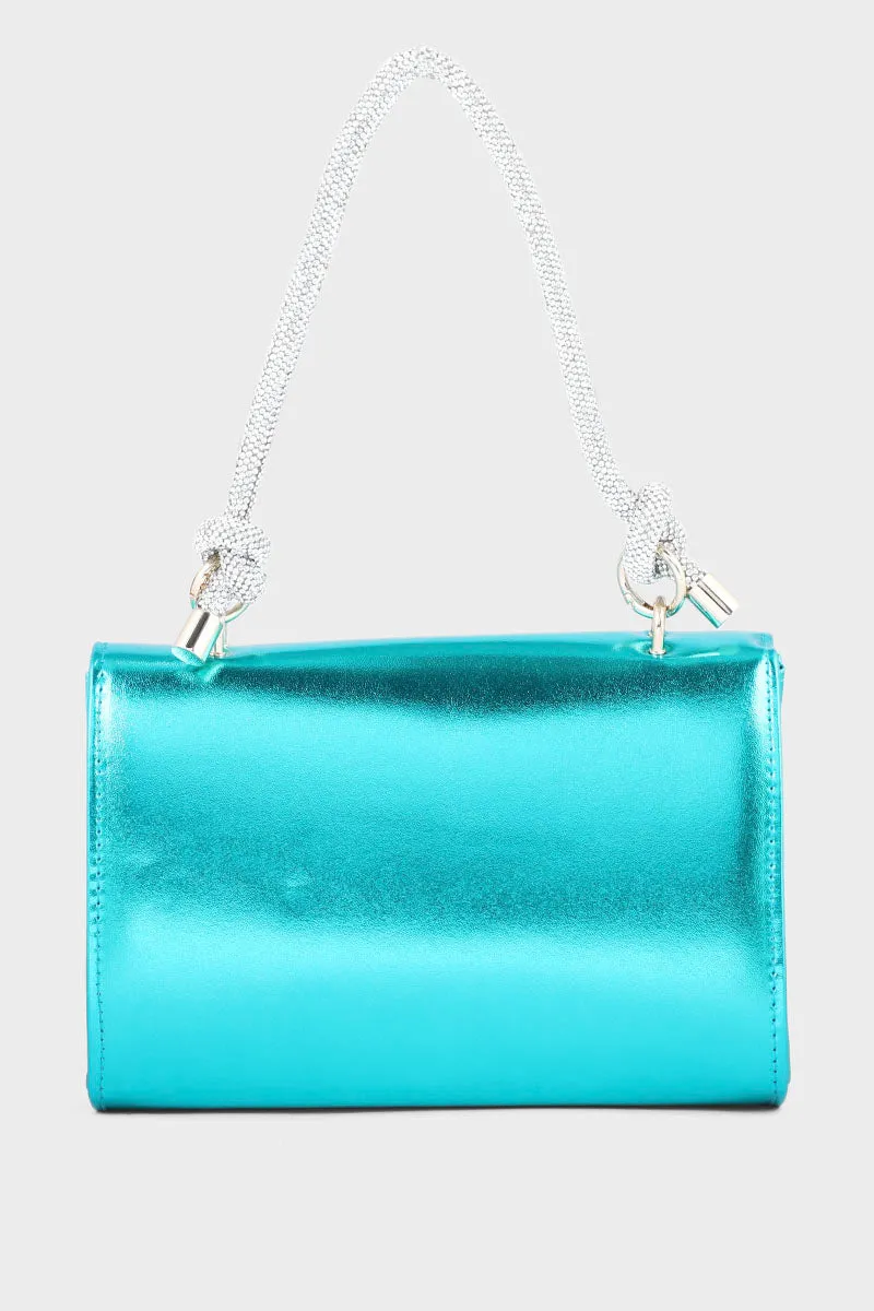 Top Handle Hand Bags BH0036-Teal Blue