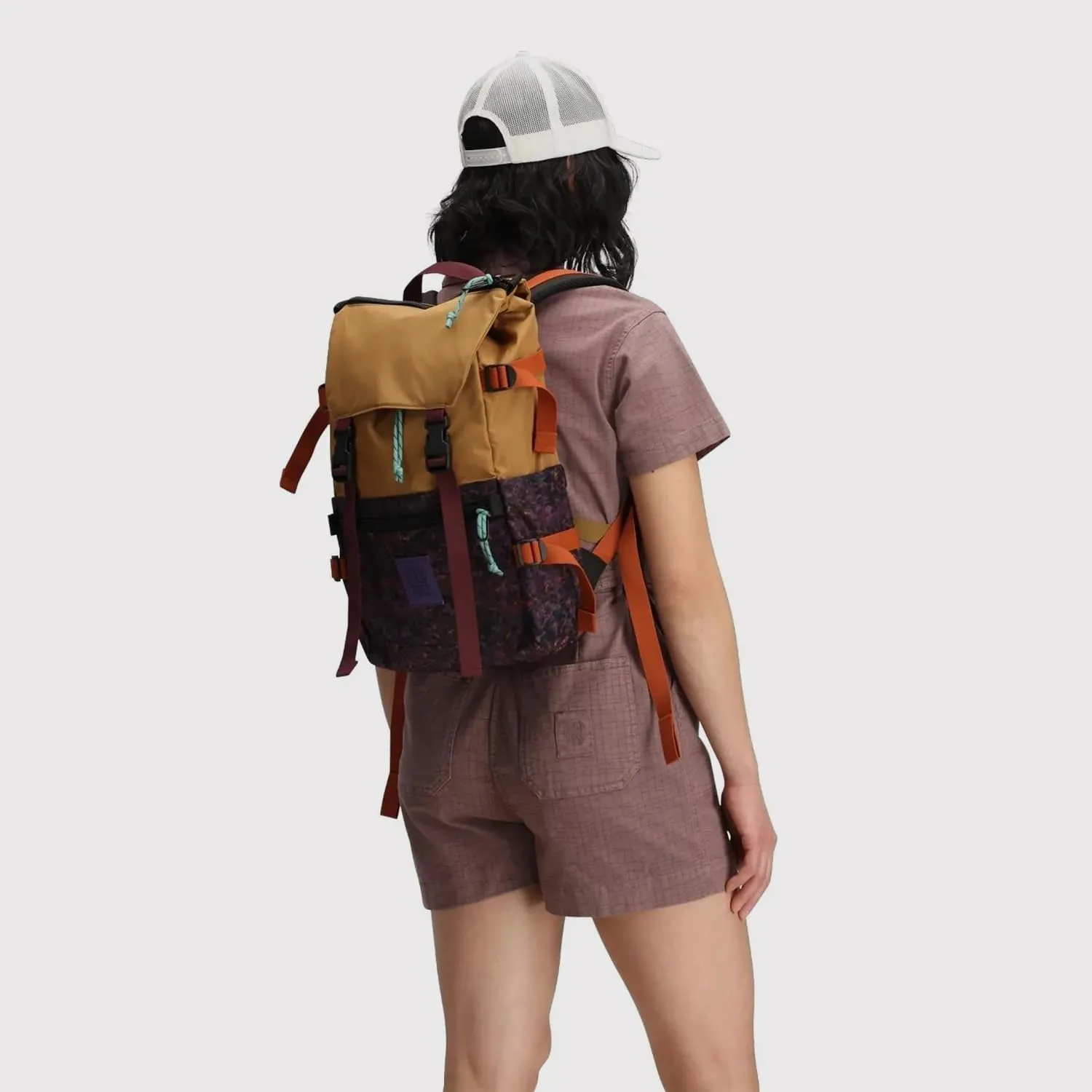 Topo Designs Rover Pack Classic - Daily Daypack for Commutes, Day Trips, Hikes, Iconic Denver Design, Recycled Nylon (Sahara/Fire Brick)