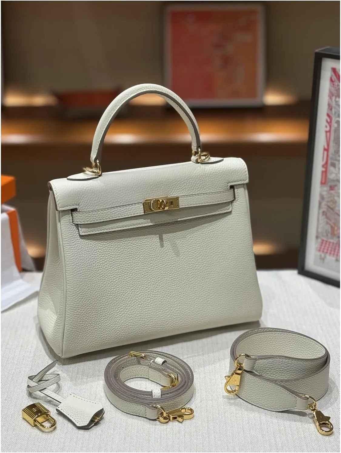 Tote Bag for Women, Genuine Leather Top Handle Handbag, Fashion Vintage Shoulder Bag, Crossbody, With 2 strap.