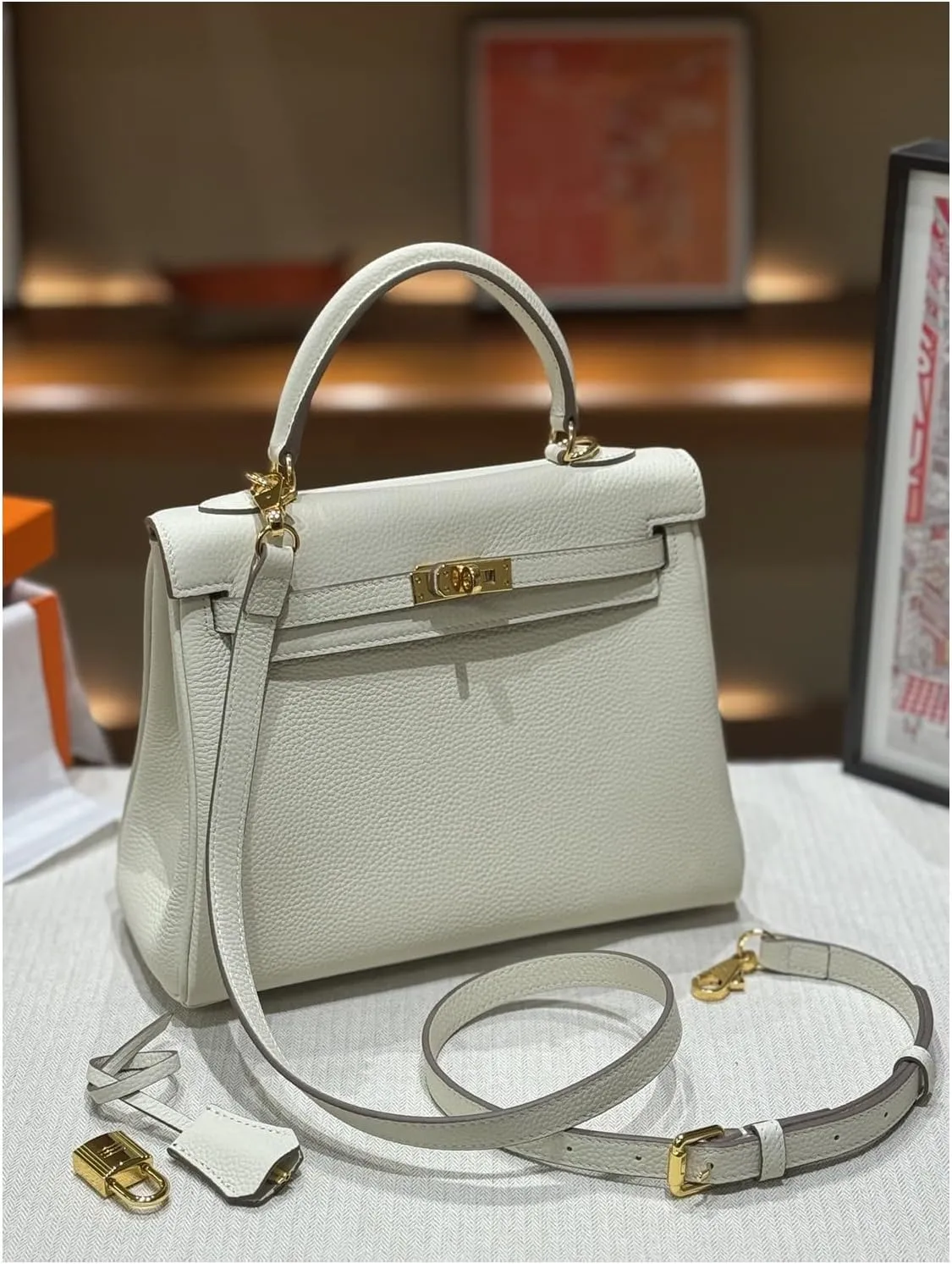 Tote Bag for Women, Genuine Leather Top Handle Handbag, Fashion Vintage Shoulder Bag, Crossbody, With 2 strap.