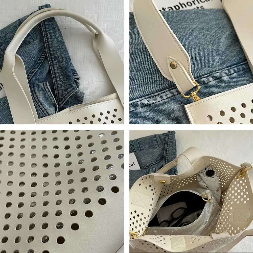 Tote Bag for Women Hobo Bags Trendy Vegan Leather Shoulder Bag Large Top Handle Handbag Purse