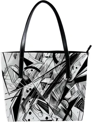 Tote Bag for Women, Large Tote Bag, Women's Tote Handbags, Modern Black White Geometric Ethnic Tribal, Tote Bags for Women