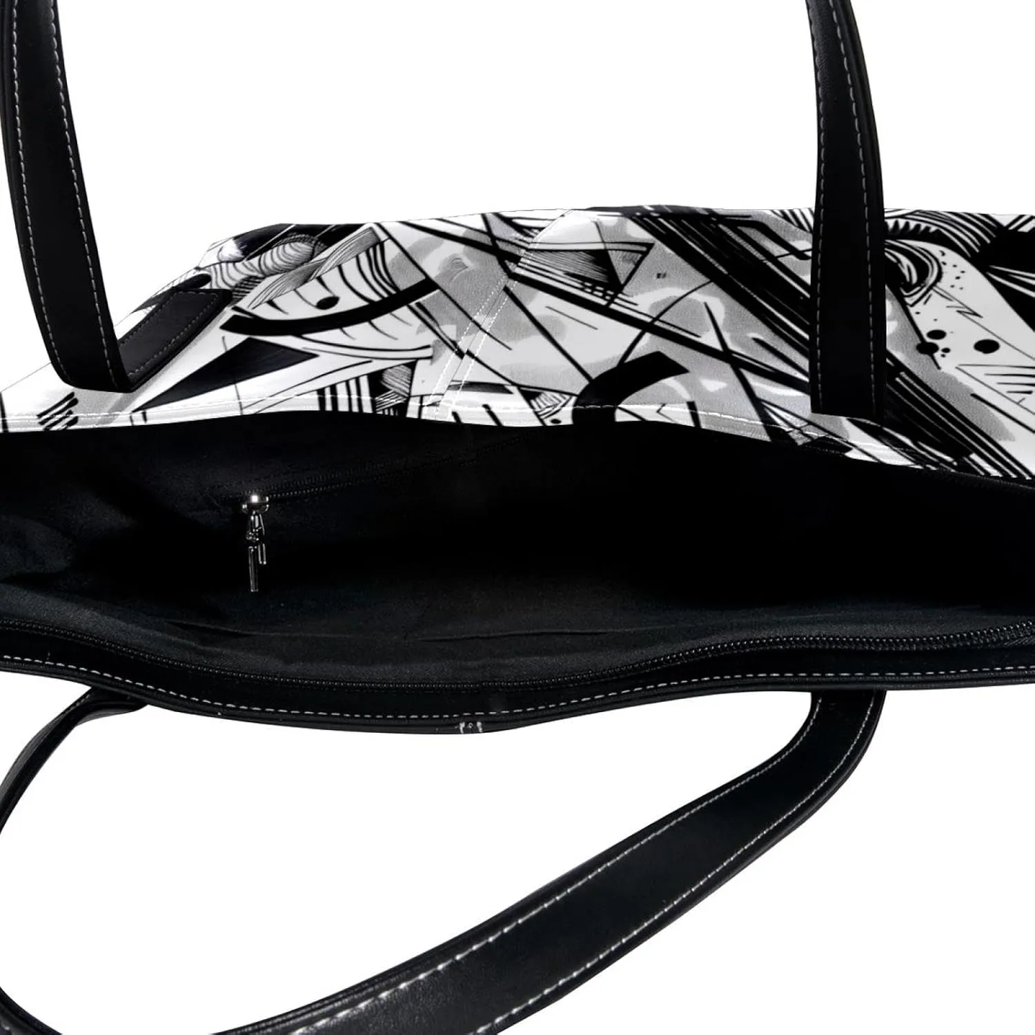 Tote Bag for Women, Large Tote Bag, Women's Tote Handbags, Modern Black White Geometric Ethnic Tribal, Tote Bags for Women