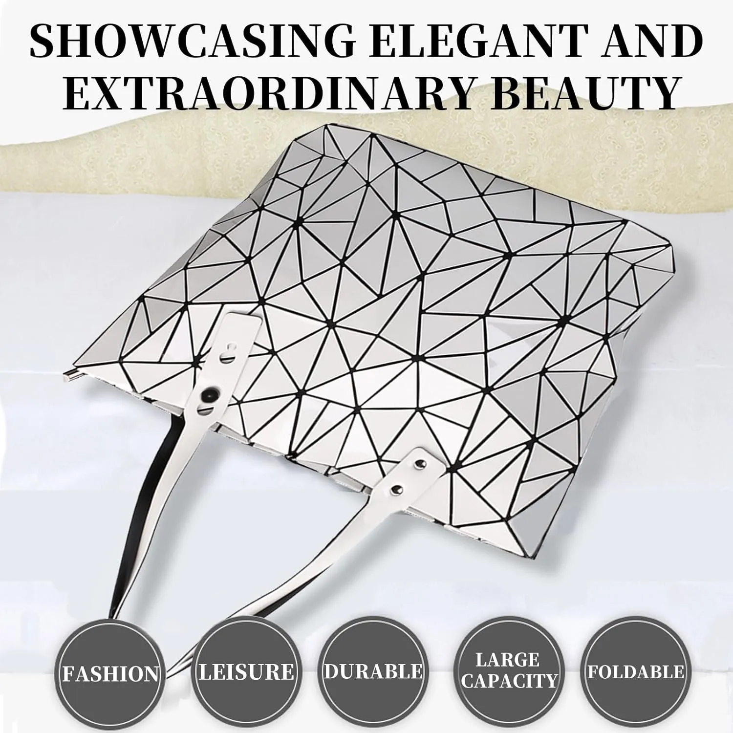 Tote Bag for Women, Women's Shoulder Handbags,Geometric Lattice Bag for Women Suitable for Christmas, Party,Travelling