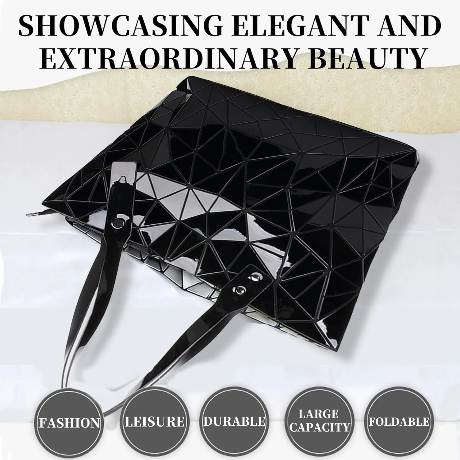 Tote Bag for Women, Women's Shoulder Handbags,Geometric Lattice Bag for Women Suitable for Christmas, Party,Travelling