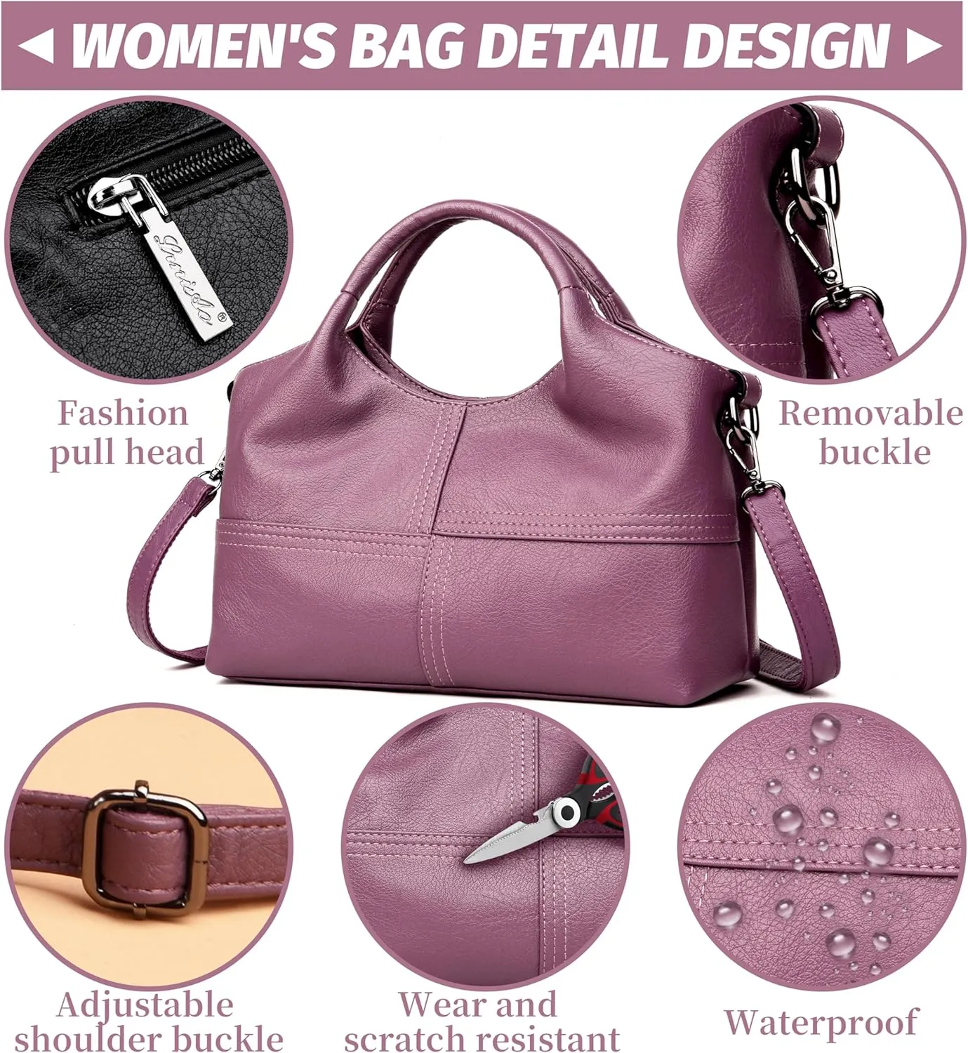 Tote Bag For Women Work Shoulder Crossbody Top Handle Purse with Zipper Handbags With Adjustable Strap