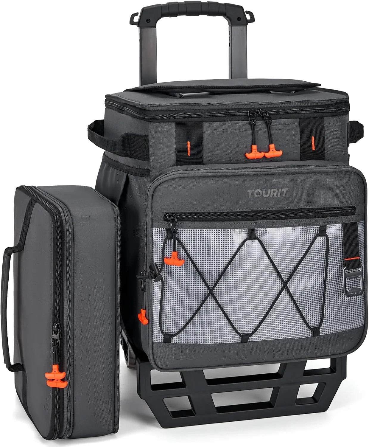 TOURIT 75 Can Rolling Cooler Detachable Double Deck Beach Cooler with Wheels Collapsible for Outdoor, Camping, Picnic, Travel