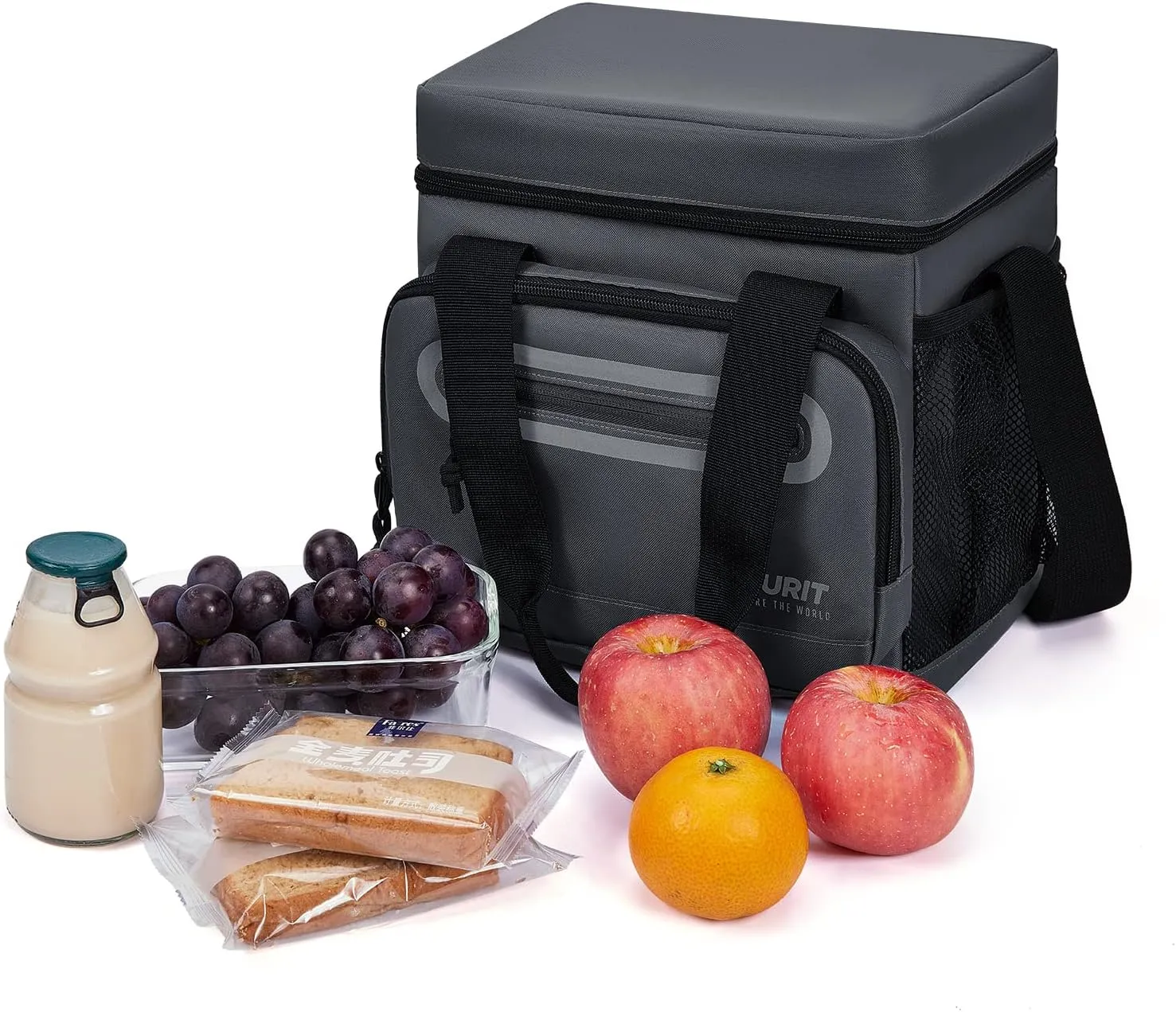 TOURIT Large Lunch Bag 14L Insulated Lunch Box Lunch Cooler for Men Women Work, Black